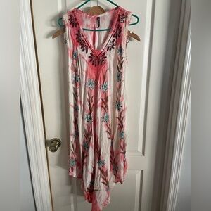 TRUE ROCK Pink and White Floral Sleeveless Mini Dress